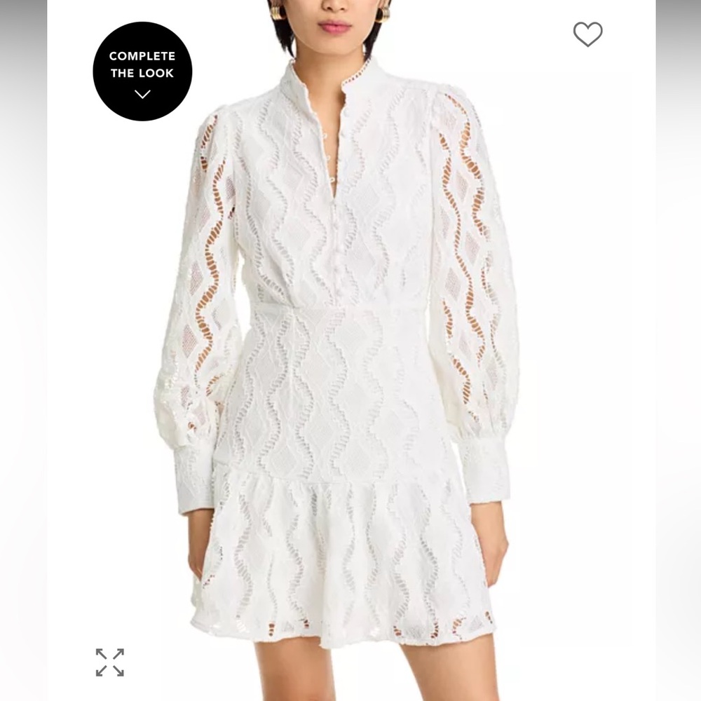 Aqua White wavy Lace dress